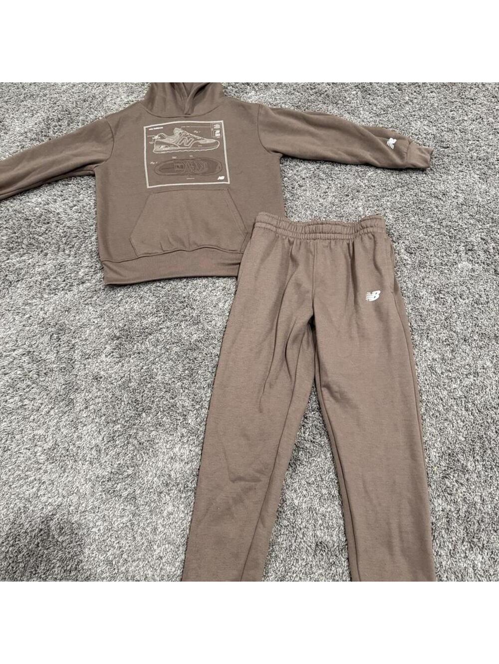 New Balance Brown Hoodie and Sweatpants Set
